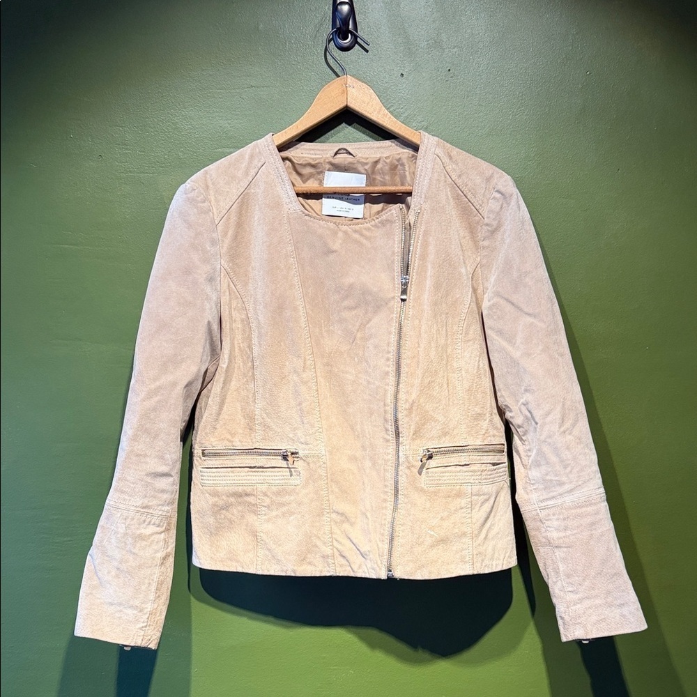 MNG Women's Tan Leather Jacket